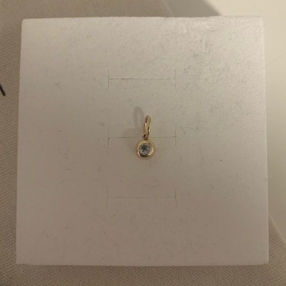 Mejuri 14k Yellow Gold/Aquamarine March Birthstone Sphere Charm - Picture 2 of 11